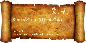 Komlósy Alfréda névjegykártya